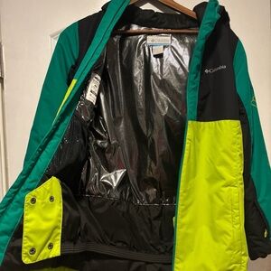 Columbia Teal and Black Jacket with Lime Accents